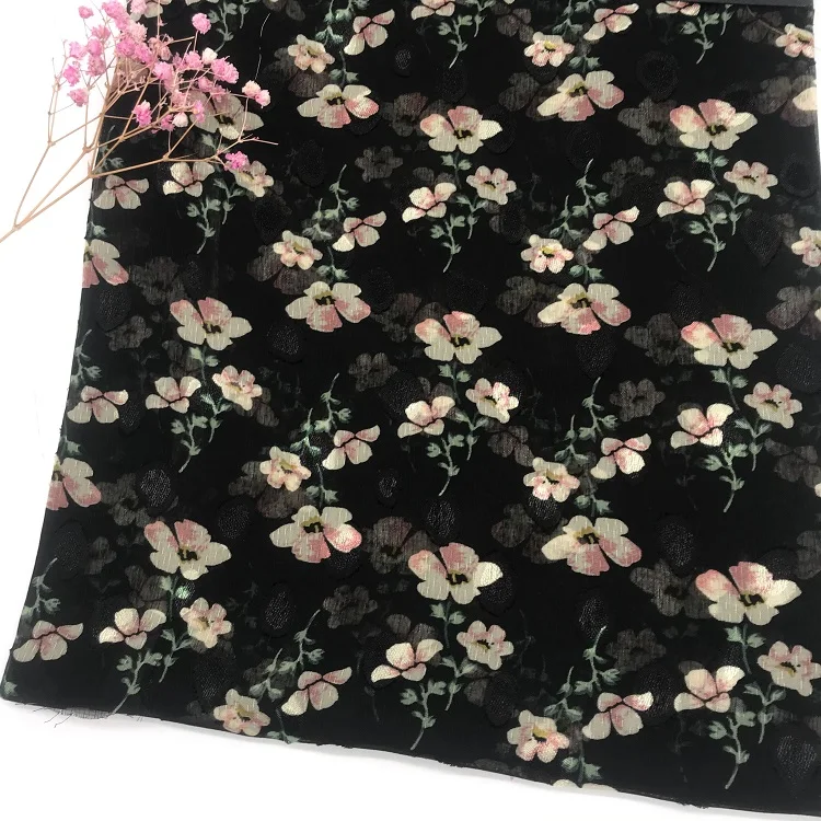 2021 FASHIONS 100% POLYESTER JACQUARD CHIFFON   PRINTED FABRIC
