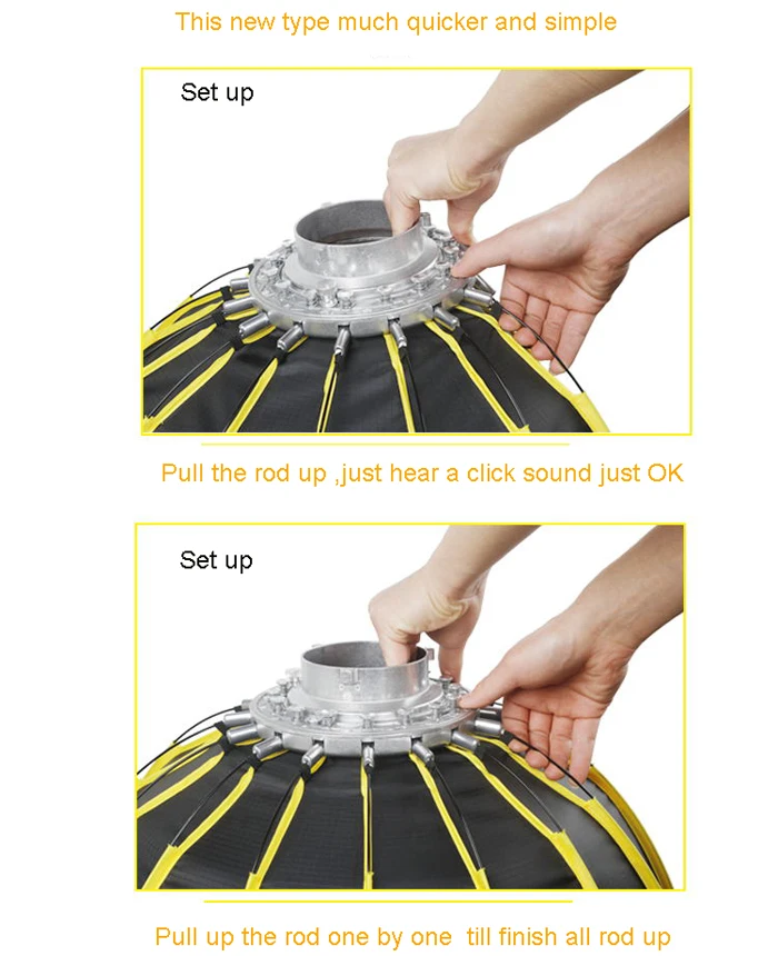 NiceFoto LED-60cm Bowens mount Parabolic light soft box deep soft box with grid quick set up