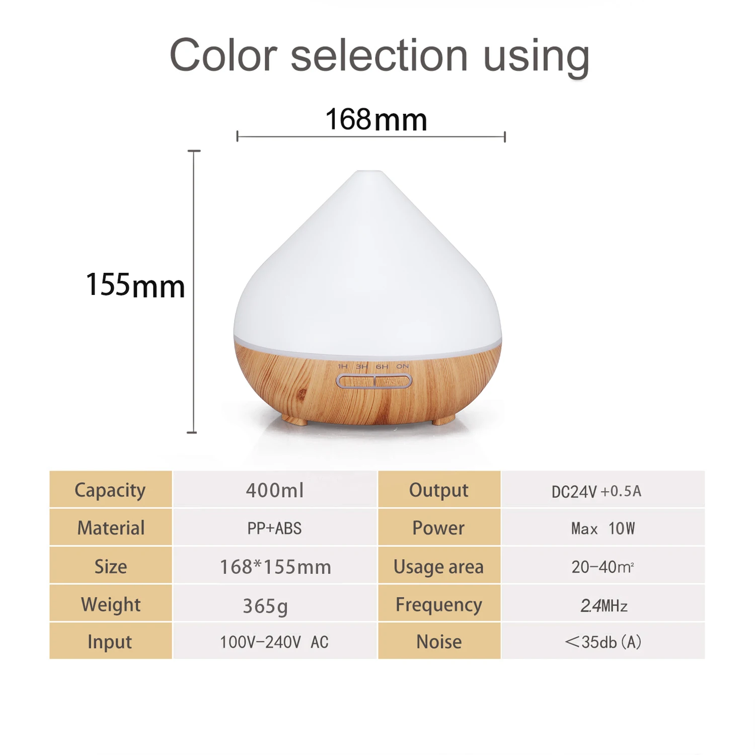 Customizable 400ML Aroma Diffuser  Air Humidifier Household Commercial use Essential Oil Desktop LED Light