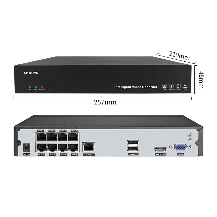 High quality 5 MP 8 CH NVR Outdoor Security Remote HD IP Motion Detection Bullet Waterproof POE CCTV Camera System