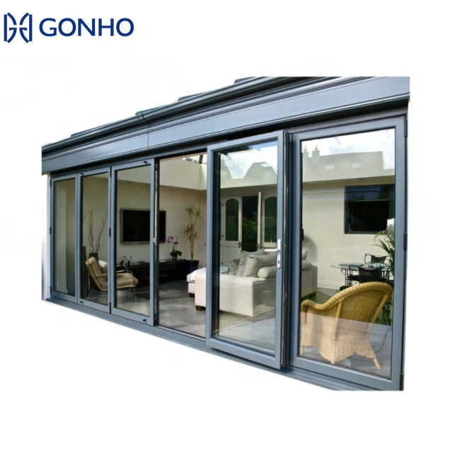 Gonho cheap wholesale argon gas fills waterproof cavity timber pocket door sliding track giant sliding door