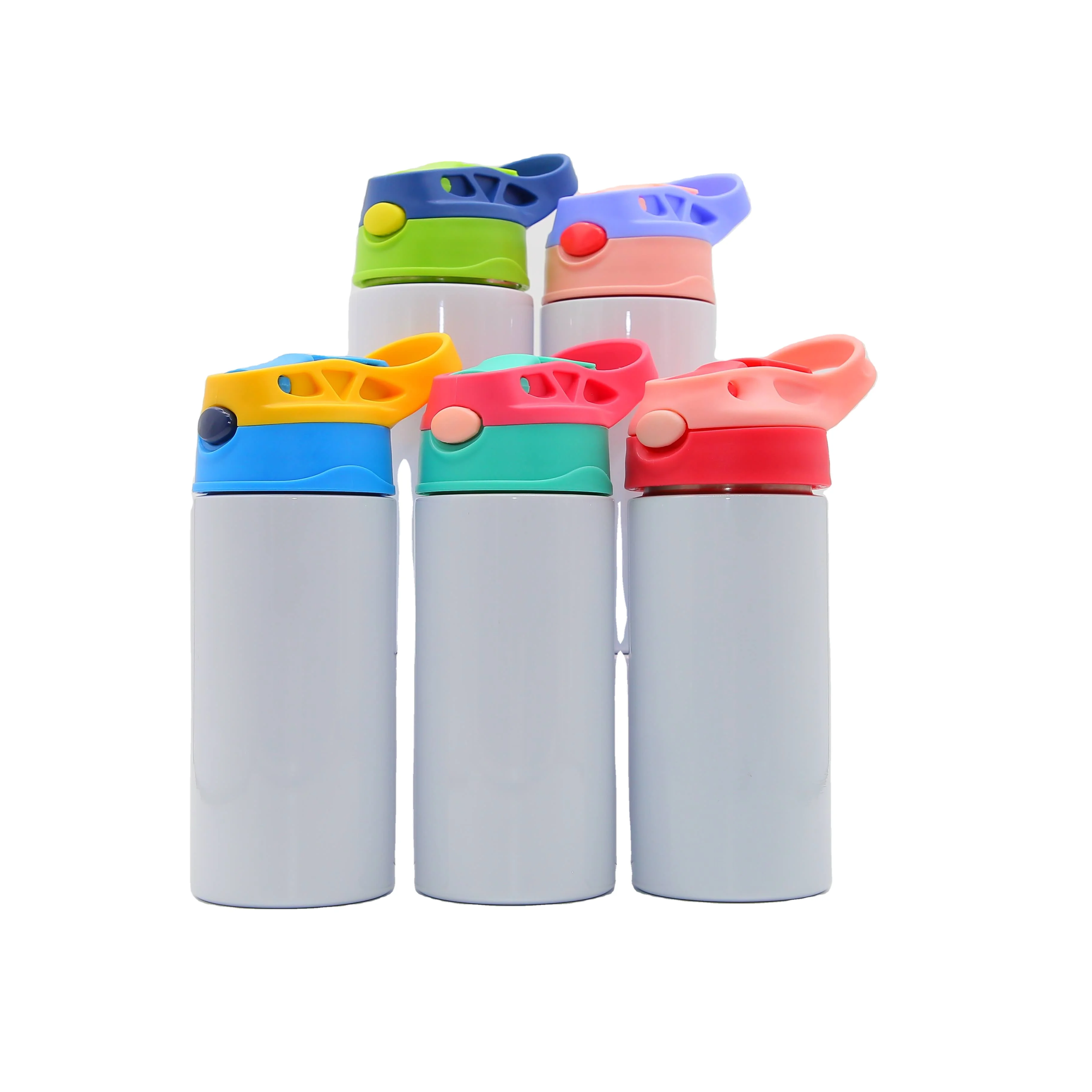 2021 Hot Sale 12oz Kids Stainless Steel Double Wall Bottle Straight Sublimation  Vacuum Insulated Blanks With Straw