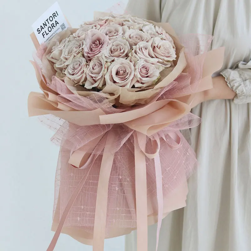 Сплошной цвет туманной из полиуретана с открытыми порами воды-доказательство цветок оберточная бумага для подарка ко Дню Святого Валентина