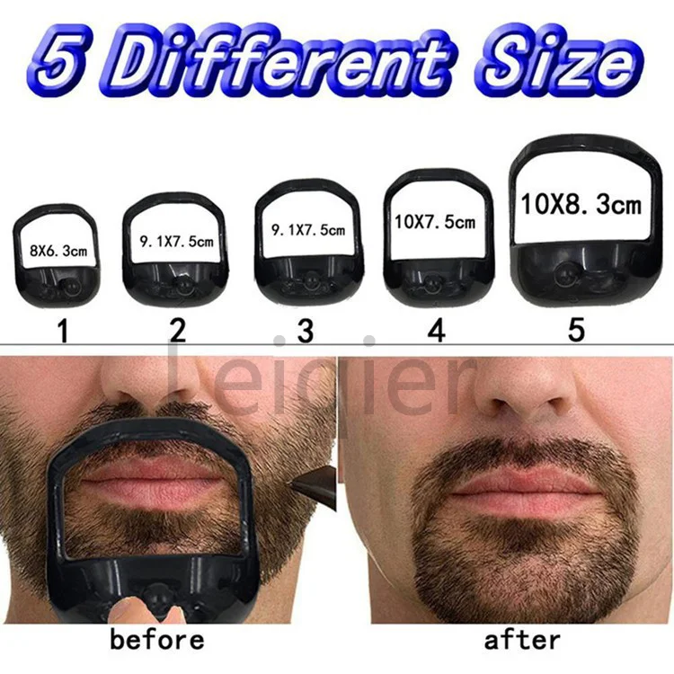 Custom Logo Beard Grooming Set  Face Hair Styling Tool Goatee Mustache Trimmer Guide with Transparent Templates