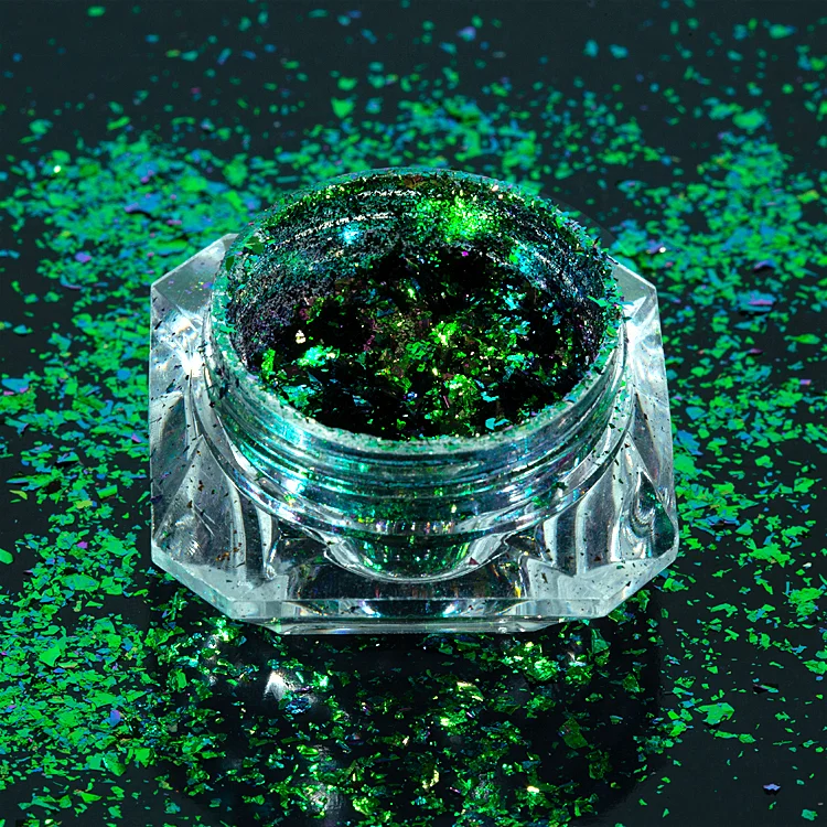 Cosmetic chameleon flakes color shifting effect nail chrome flakes,Chameleon holographic flakes