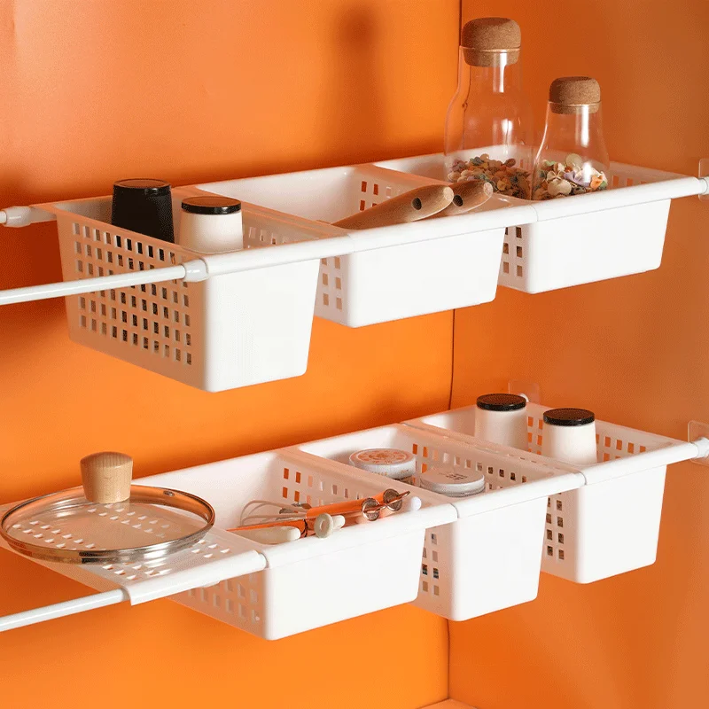 Retractable Cabinet Shelving Tiered Storage Pot Kitchen Sink Utensils Multi-functional Storage Water Filter Baskets