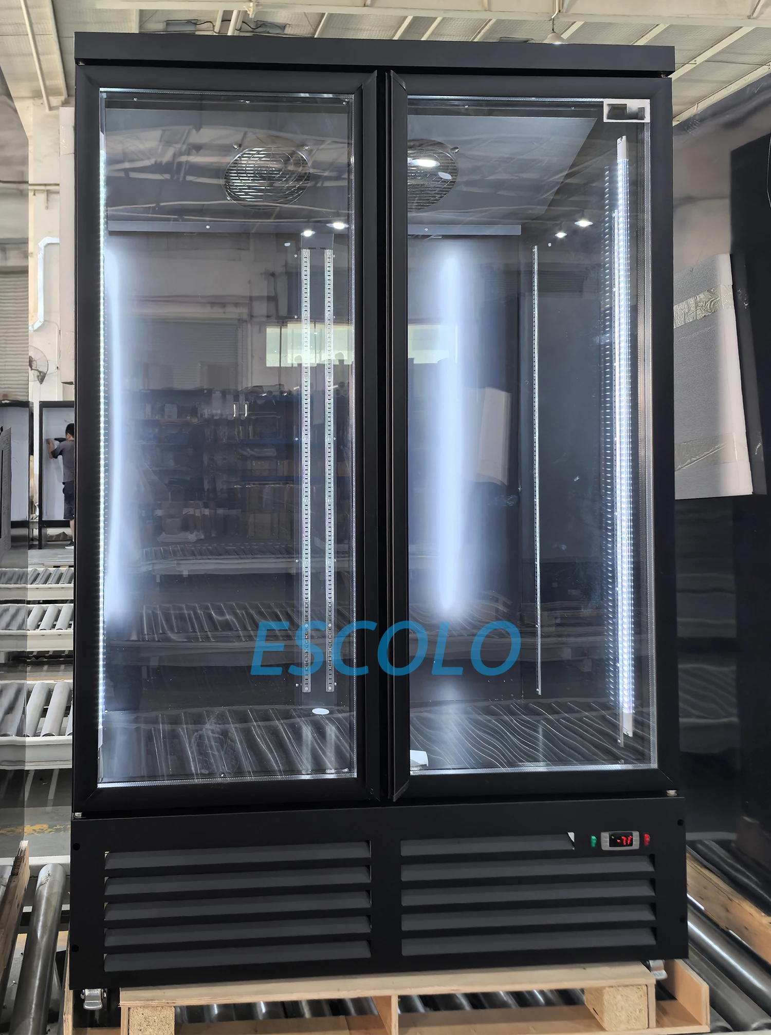 Refrigeration Equipment Transparent Glass Standing Display Showcase Refrigerators For Soft Drinks