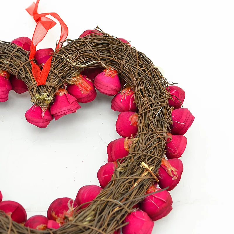 Венок в форме сердца из розовой сосны, свадебное украшение на День святого Валентина