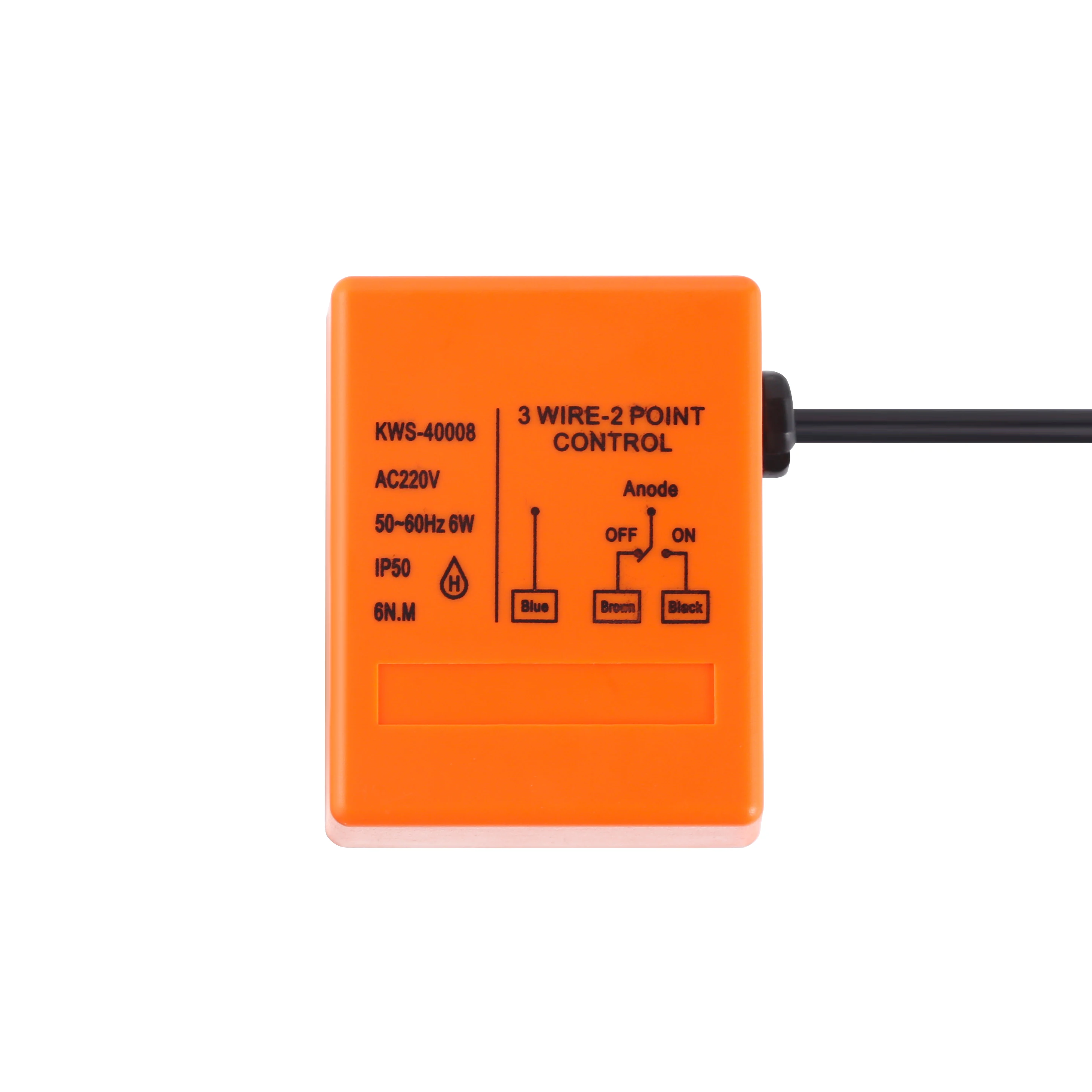 Kangweishen 2 way 12V 24V 220V Brass Thread Electric Ball Motorized Control Valve Electric Actuator With Manual Switch for HVAC