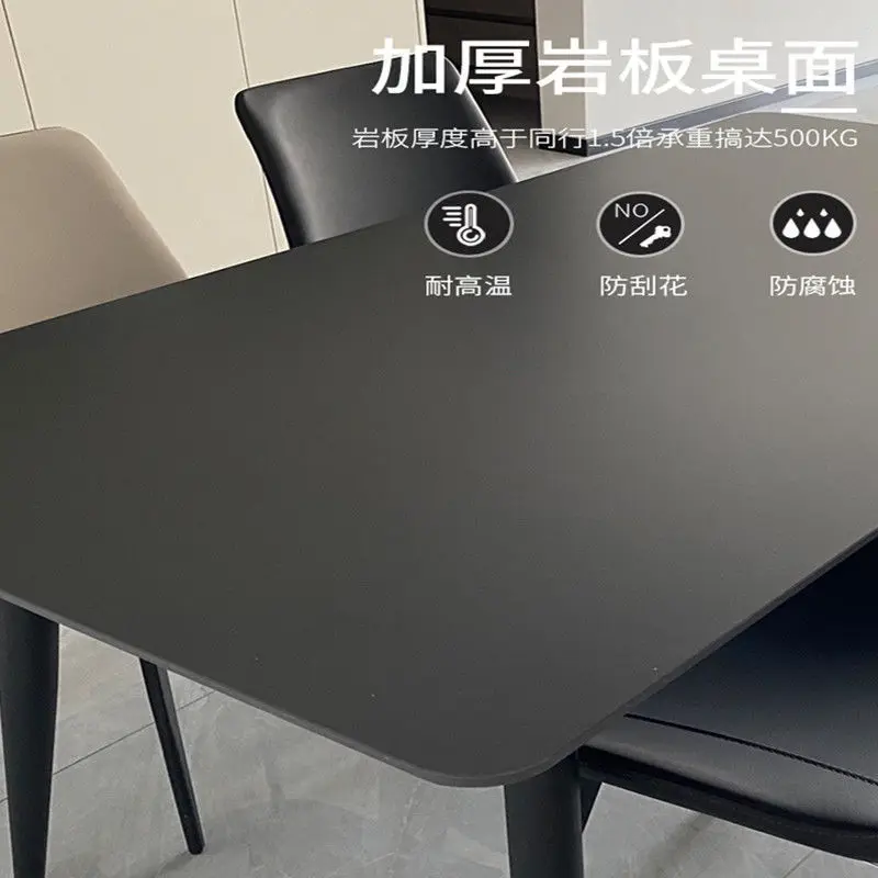 Dining table and chair combination of modern simple small household table rock board
