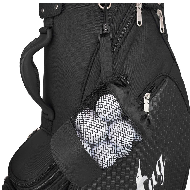 Custom Logo OEM Reusable Polyester Mesh Golf Ball Culb Travel Carry Pouch Stand Personalized Bag