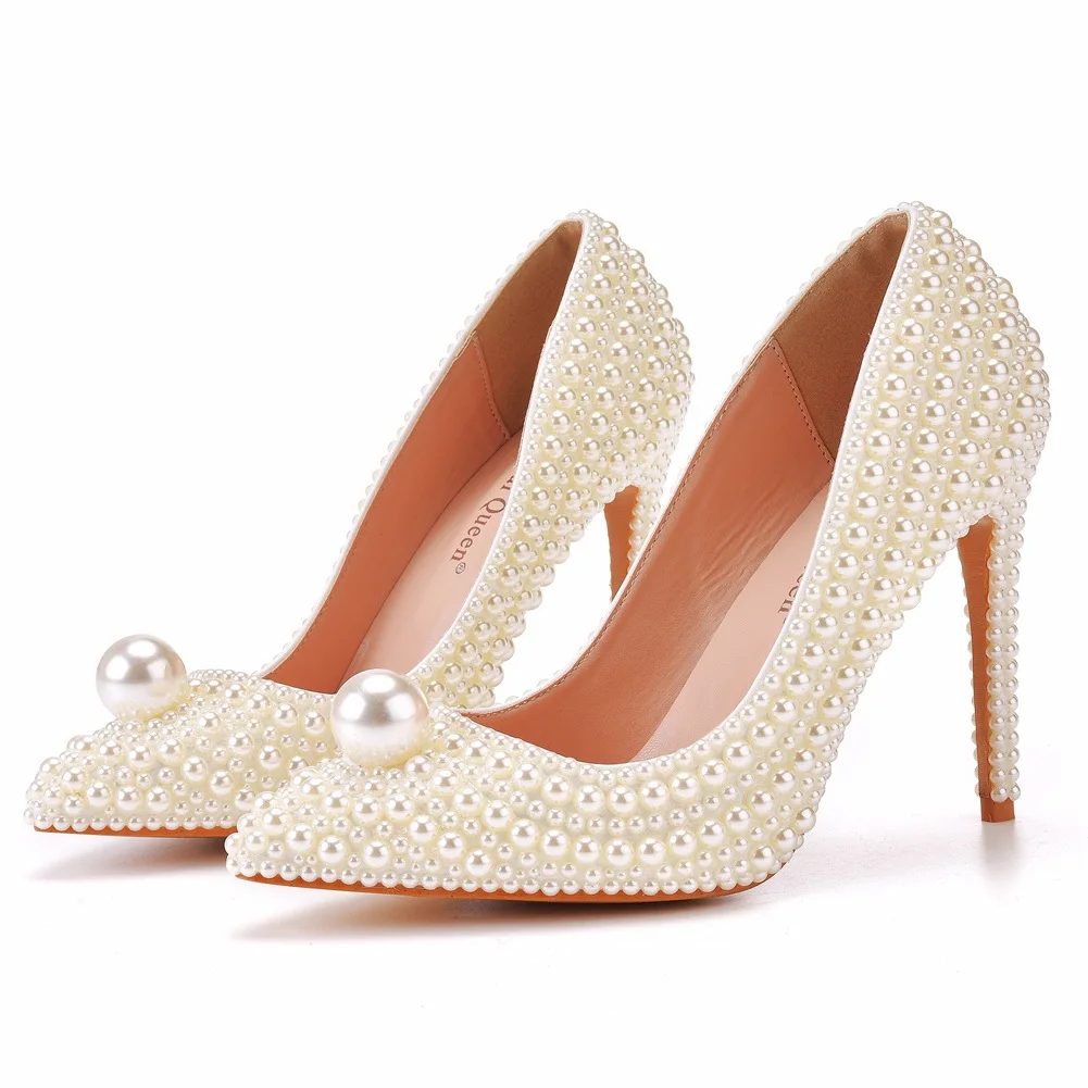 Foreign trade large size women  pearl wedding shoes bridal shoes dinner women shoes