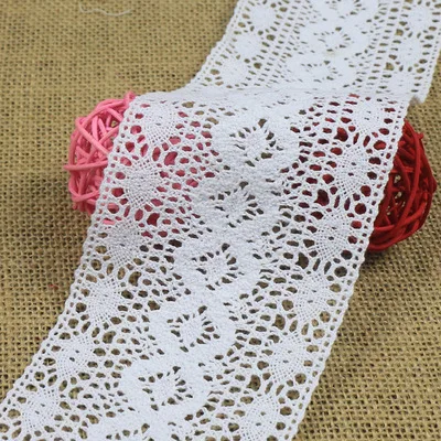 Оптовая продажа с фабрики, дешевое вязаное хлопковое кружево 8,5 см, хлопковое кружево с вышивкой