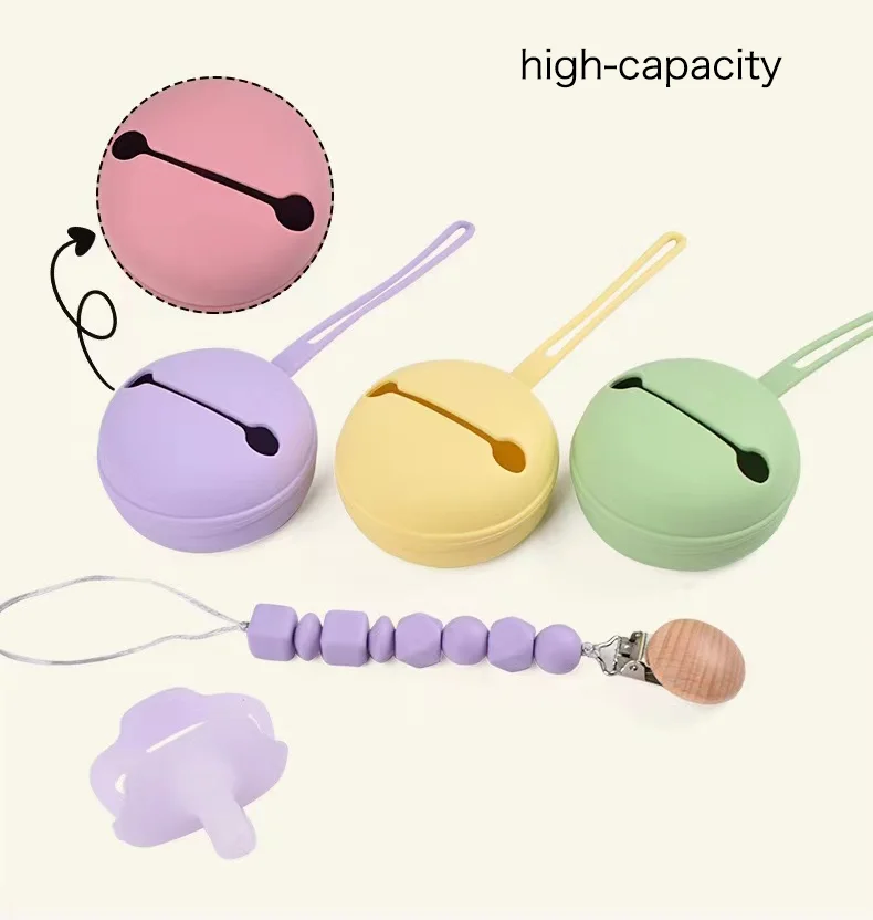 Custom Silicone Portable Soother Holder Nipple Dummy Clip Pacifier Cover Pacifier Box Baby Pacifier Case