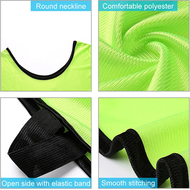 Wholesale custom double sided sport bibs football numbered pinnies soccer bibs for kids