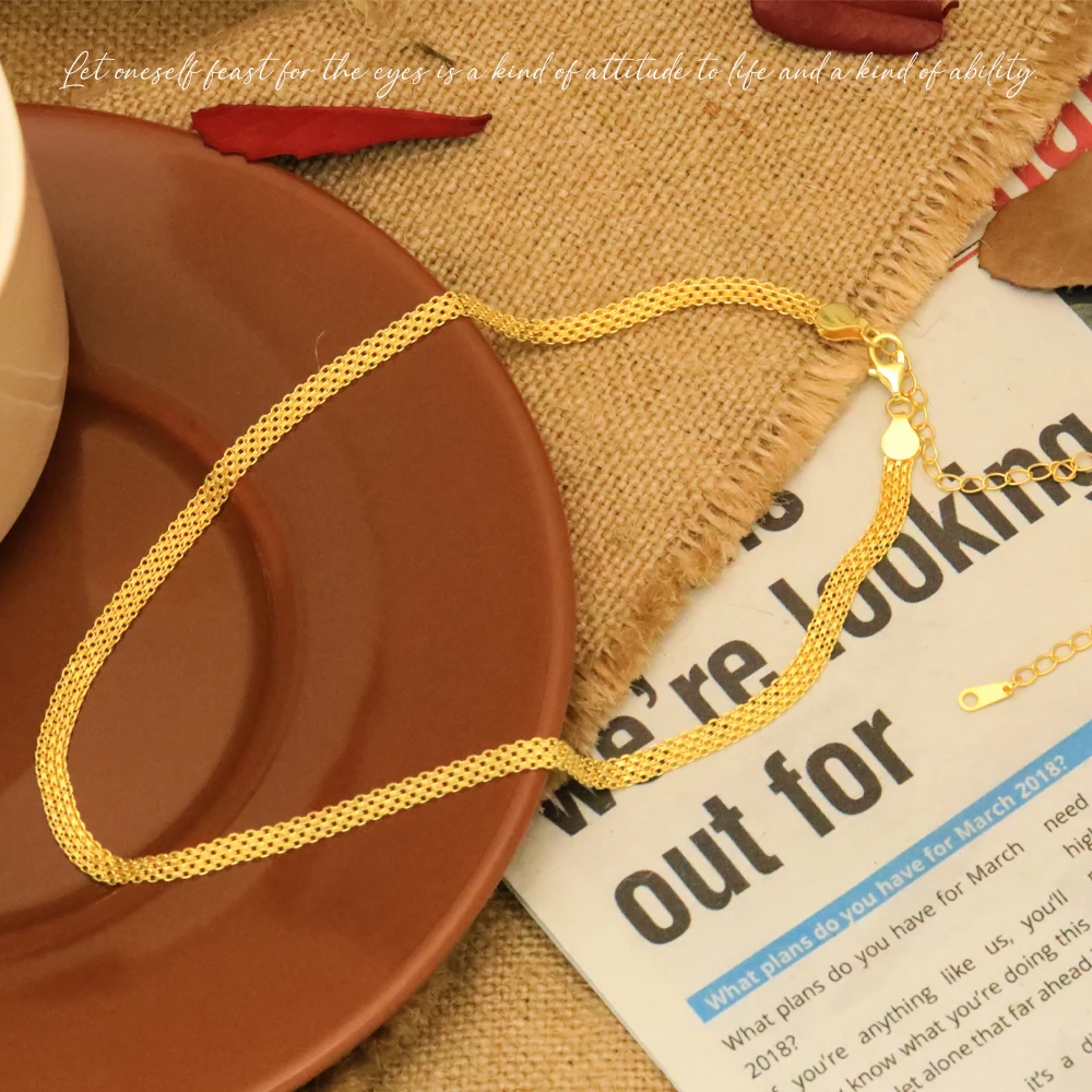 VIANRLA 925 sterling silver  Chunky Wide Chain Layering Statement Necklace