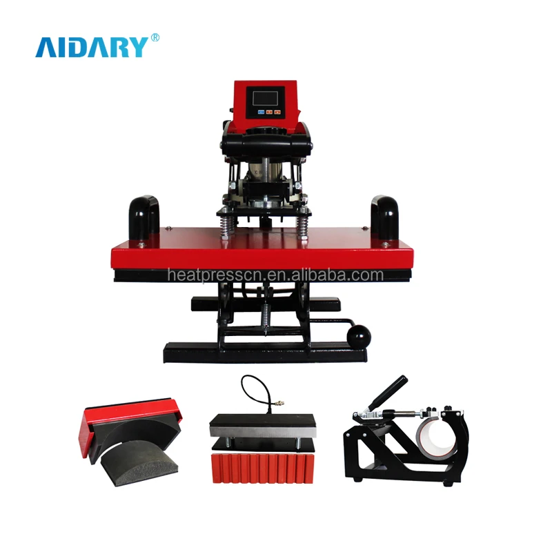 AIDARY 6IN1 Combo Heat Transfer Machine Cap Provided Flatbed Printer International Manual Press Machine Manual Table Press 39