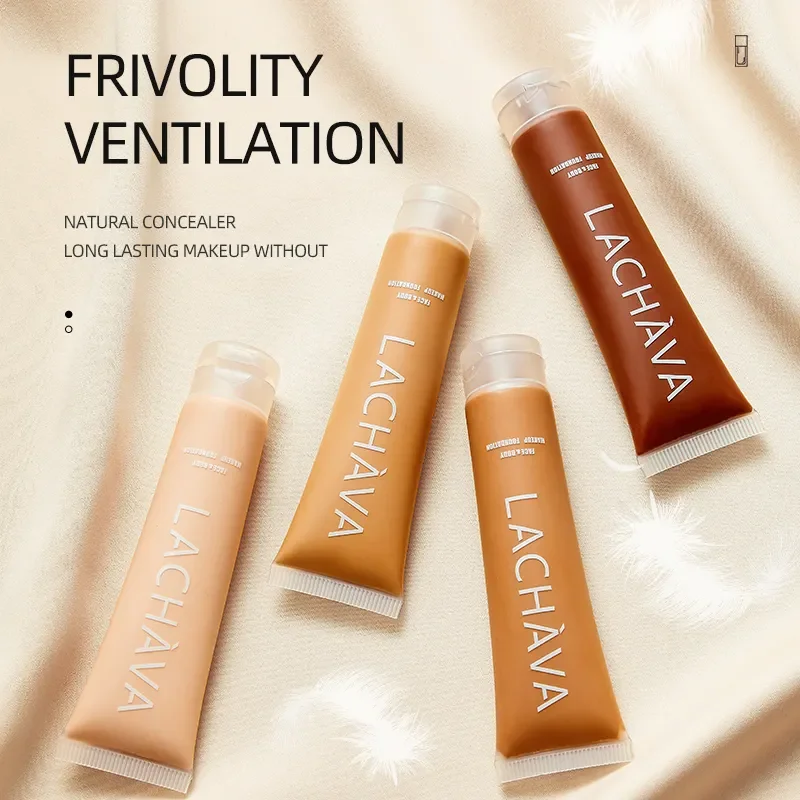 Free Sample Custom Logo Cosmetic Full Coverage 32 Shades Makeup Private Label Liquid Foundation Cream Brightening Skin Concealer