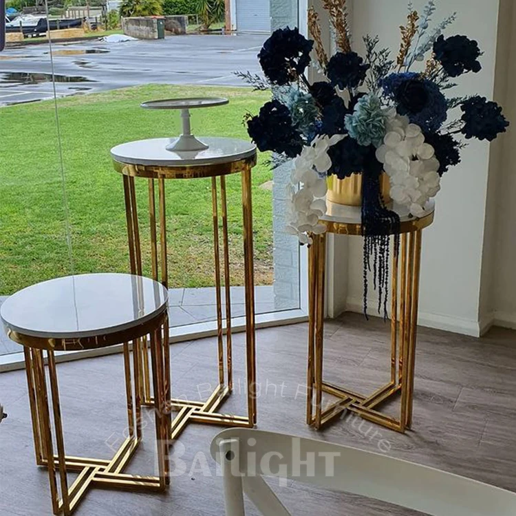Bailight Wedding plinth stand stainless steel base square wedding cake table
