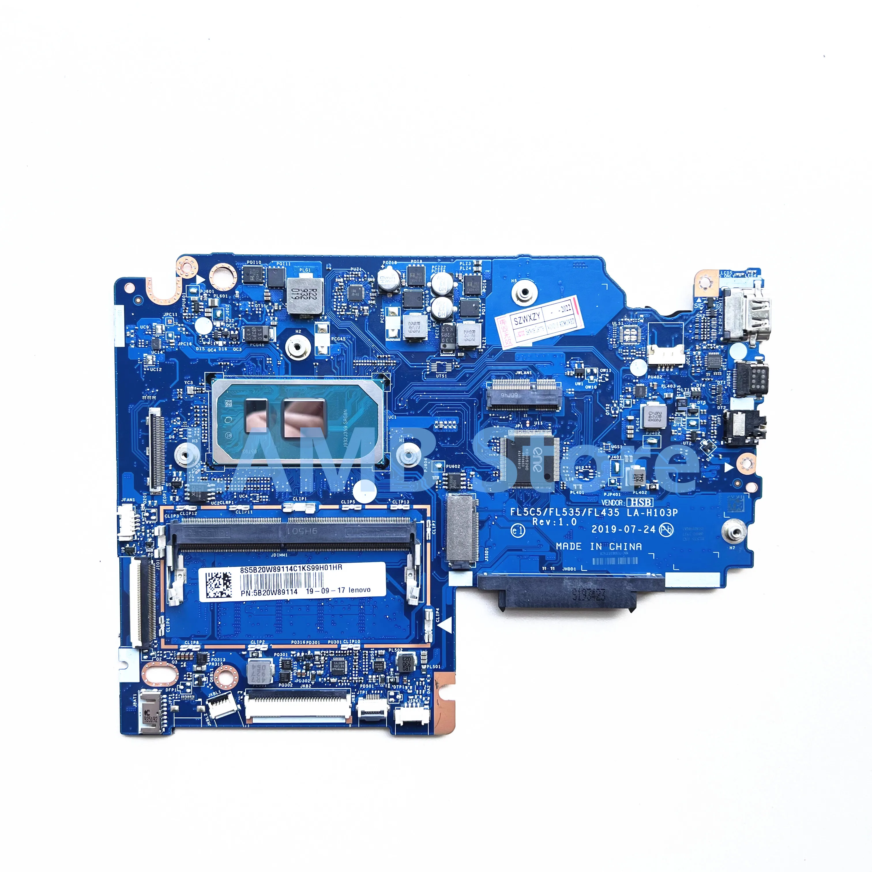 Оригинальный Для Lenovo Ideapad S340-15IIL материнская плата портативного компьютера с I7-1065G7 ЦПУ 4Гб ОЗУ 5B20W89114 LA-H103P 100% тестирование Быстрая