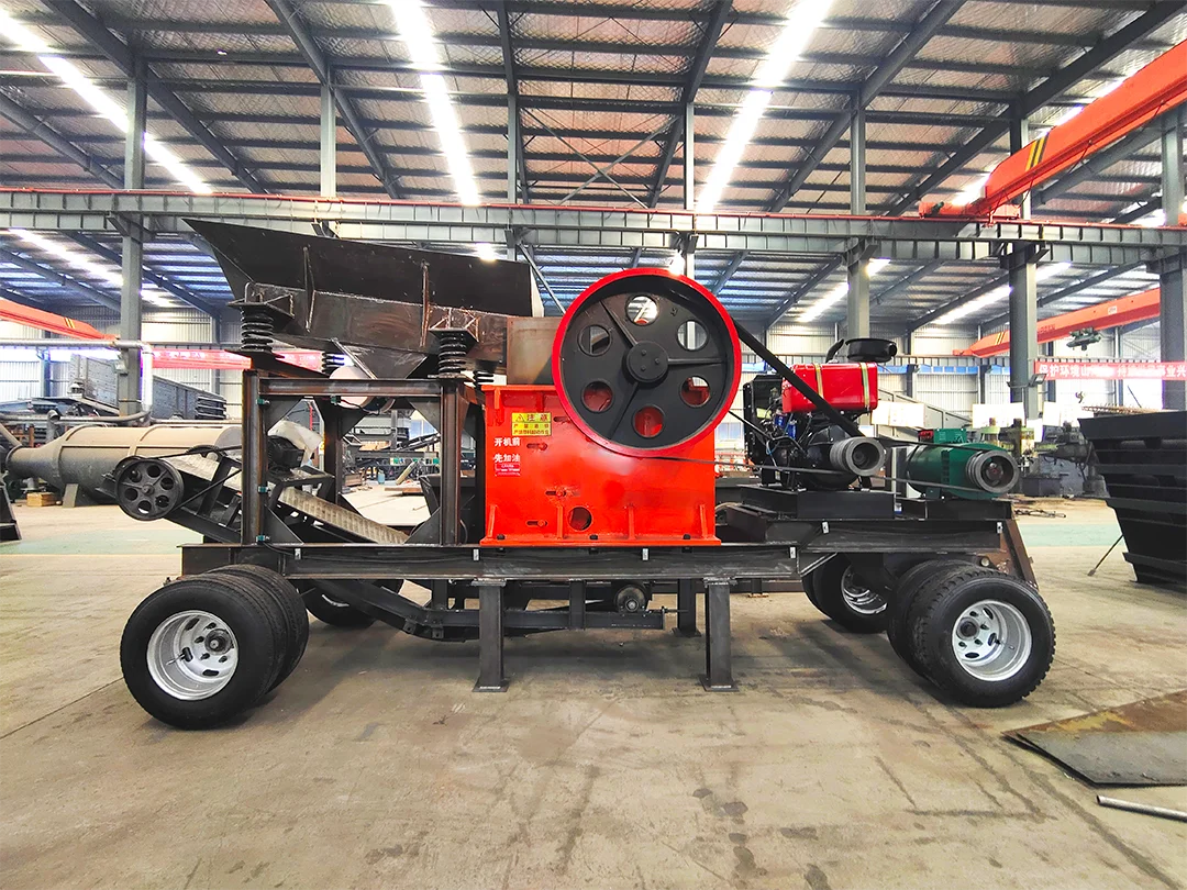 High quality manufacturer diesel engine pe250x400 stone jaw crusher machine with screen