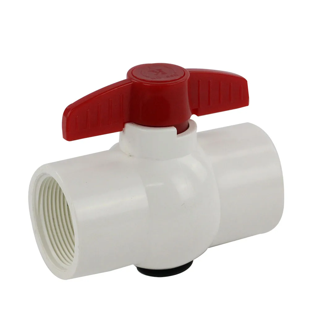 China Factory Butterfly Handle  1/2 Inch to 6 Inch PVC Compact  Ball Valve