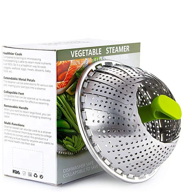 High Quality Wholesale Cheap vegetable steamer basket extending steamer basket folding vegetable steamer basket