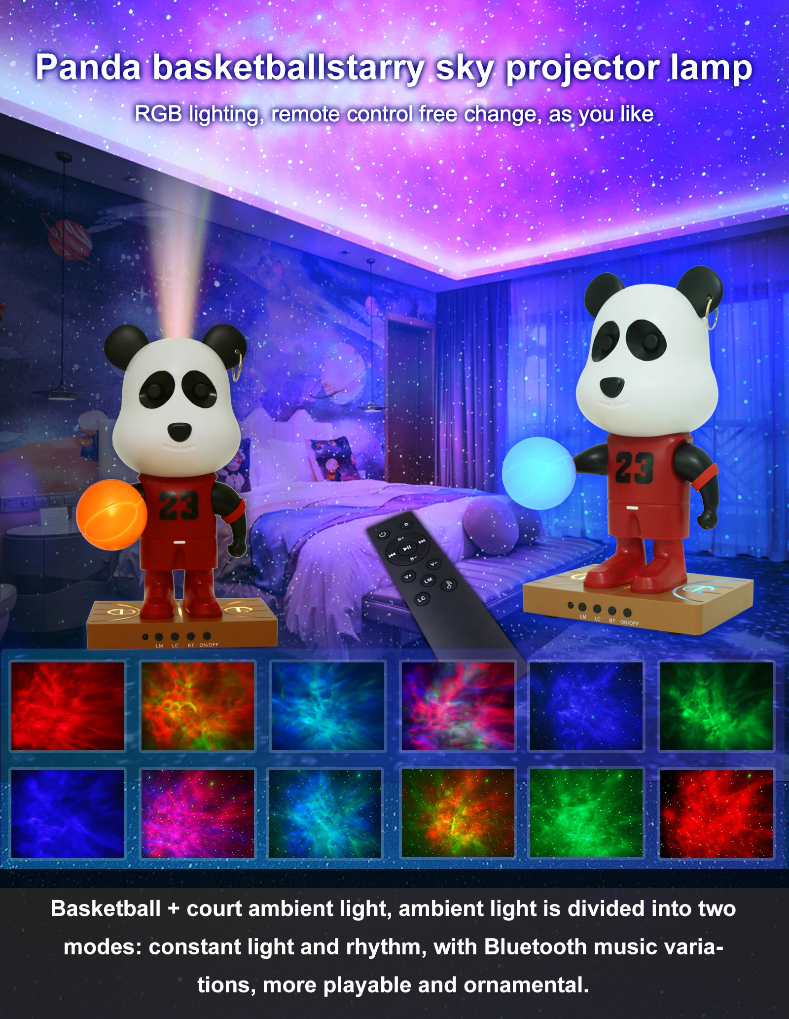 2023 Polar Newest Creative Romantic Space Bluetooth Music Starry Sky Projection Lamp  Decoration night light 3d