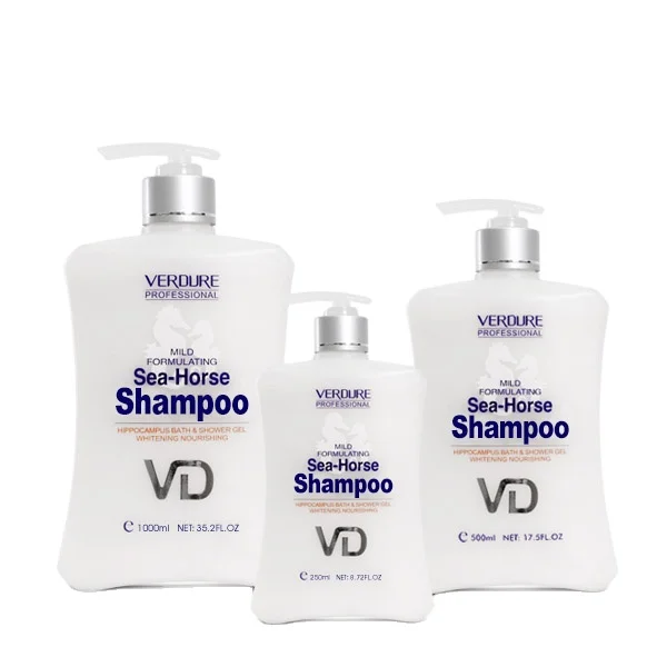 
250ml/500ml/1000ml Private Label Wholesale Hair Softening Shampoo Sea Horse Nourishing Repair Shampoo Golden Cream Adults 2-IN-1 