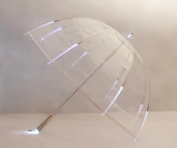 23inch Dome Bubble Shape clear led umbrella transparent