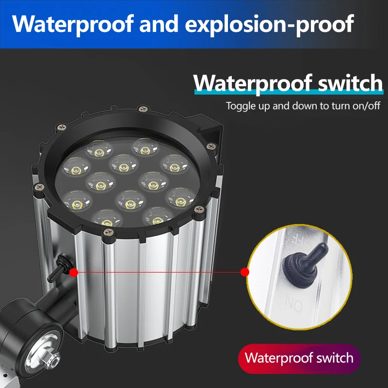 18W led work light IP67 waterproof folding long arm light CNC engraving machine spring machine lighting