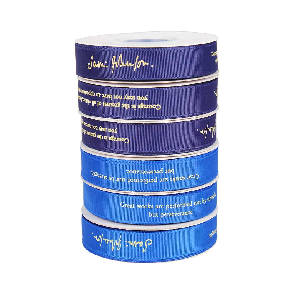 gift packaging decoration ribbon custom logo printed ribbon 1 inch  gift  with colors grosgrain satin ribbon