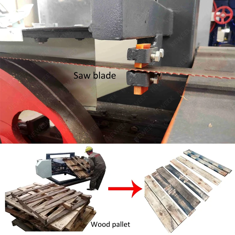 NEWEEK 7.5kw tray pallet recycling machines band saw dismantler band saw pallet disassembly machine