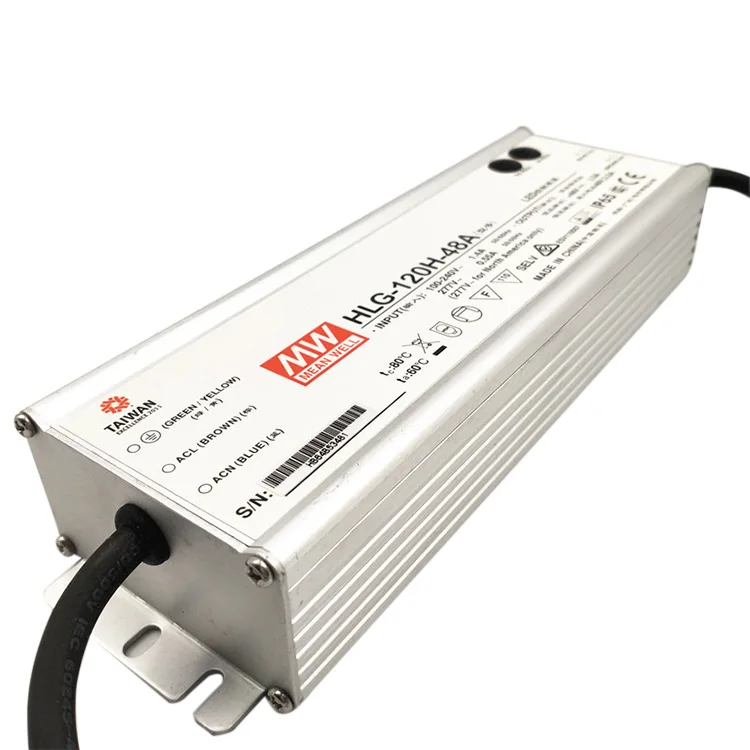 MeanWell HLG-120H Series 120W LEd 48V Single Output Power Supply Led Driver For Led Grow Light