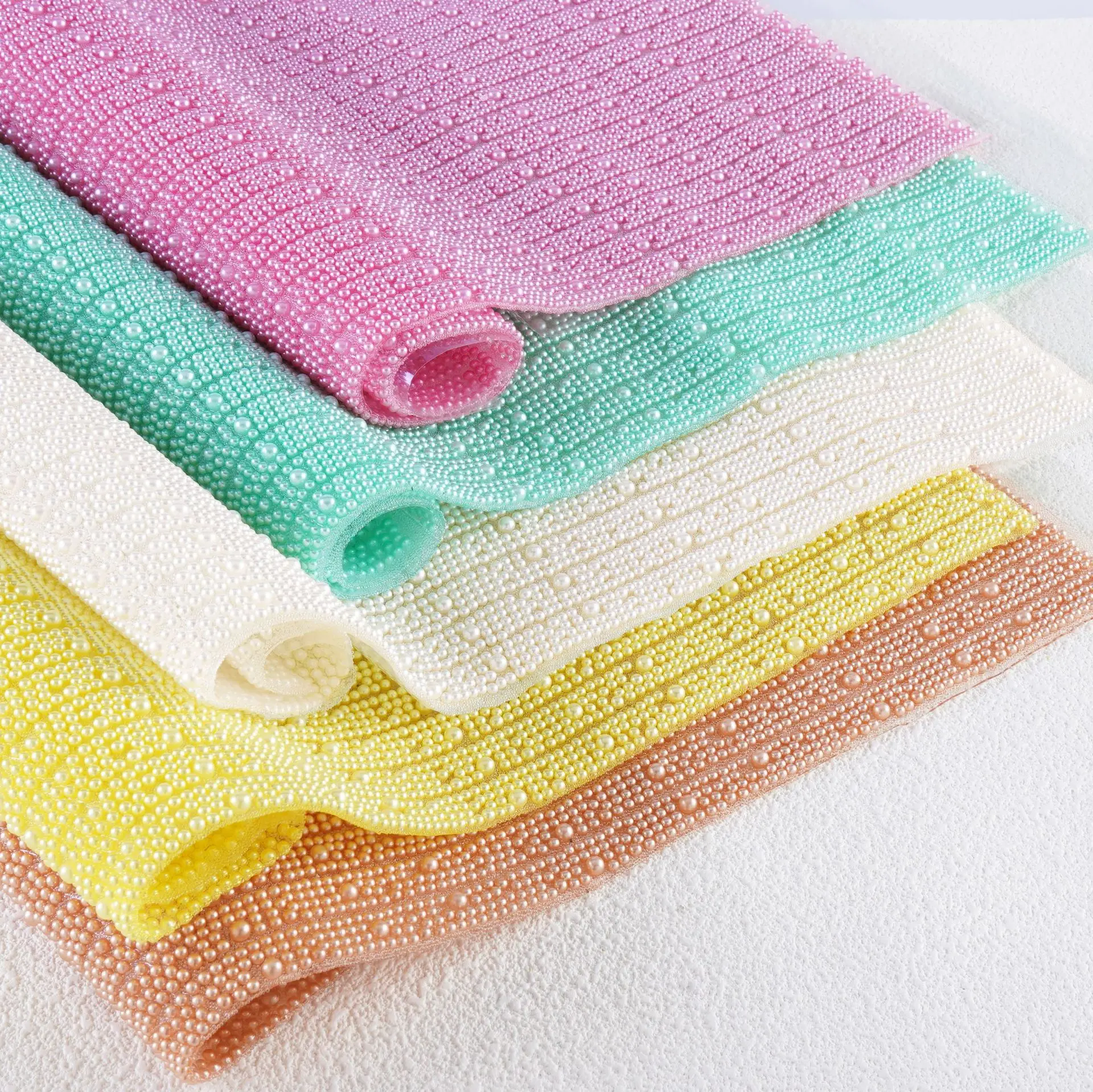 New 5 color pearl sticker hot melt glue mesh beads colored pearl set clothing accessories