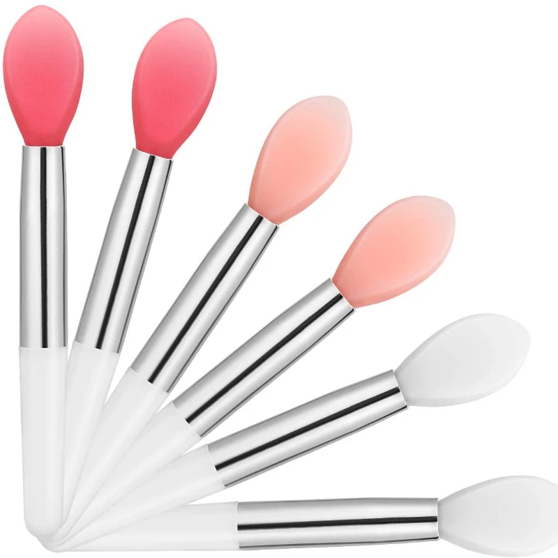 Factory Wholesale Portable Short Handle Lip Brush Disposable Mini Silicone Lip Brush Applicator