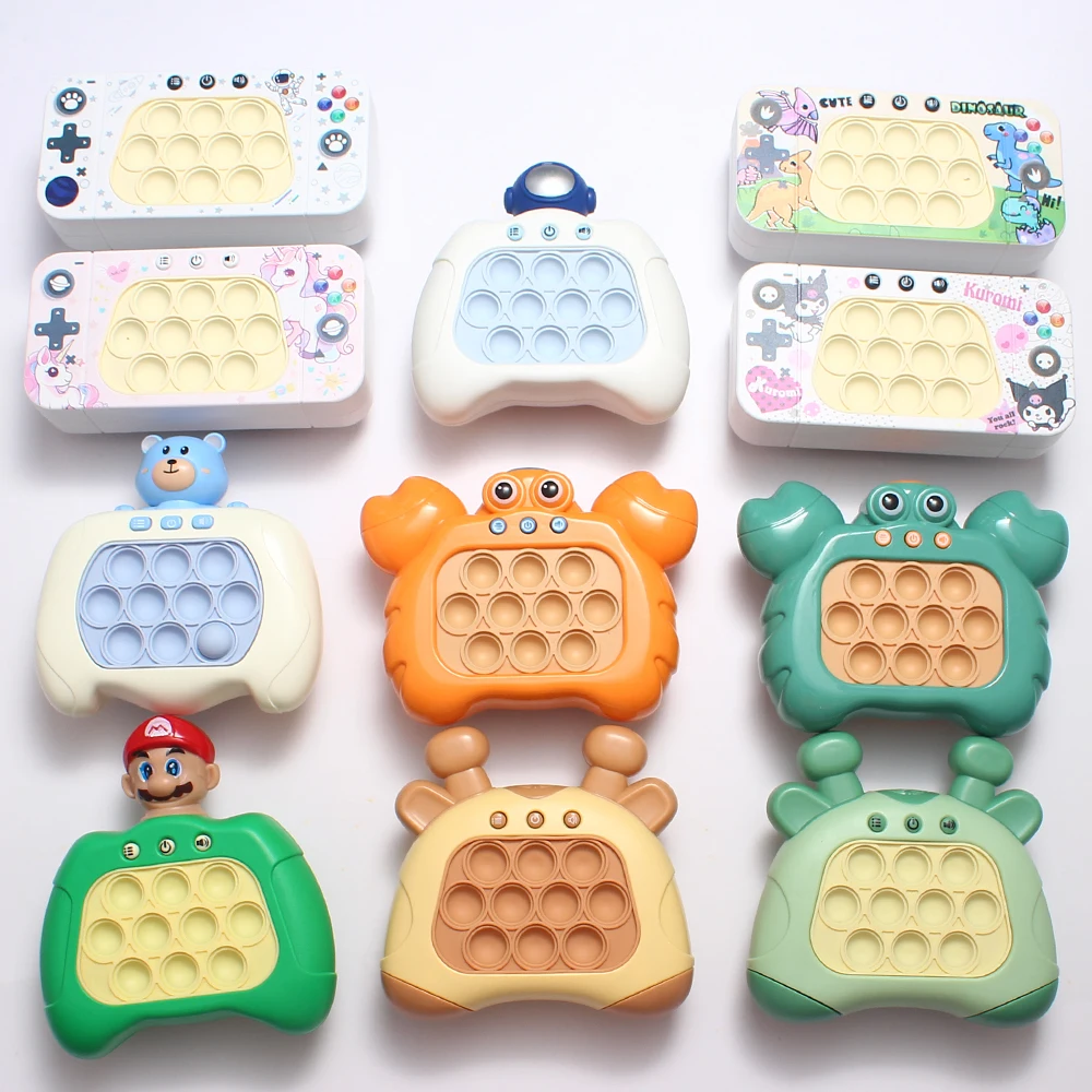 High Quality Pop Light Up Racing Game Pop Quick Push Electronic Game Console Puzzle Toy