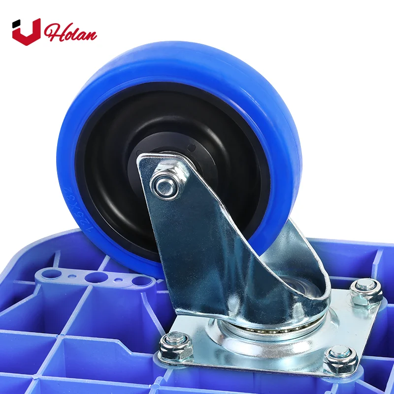 Uholan 150kg 330lb Trolley Power Push Cart Dolly Foldable Platform Truck With 360 Degree Swivel Wheels