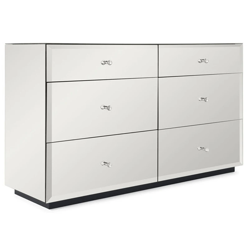 modern 2015 wooden mirrored chest of drawers