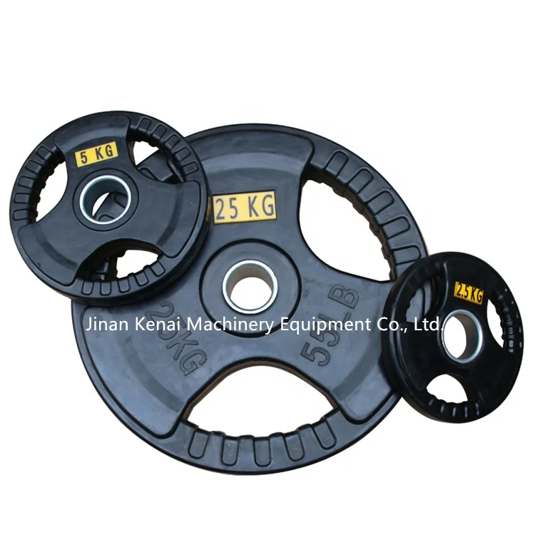 amazing gym equipments PS-D40 kg system black rubber weight plats with Non-toxic and non-pungent taste