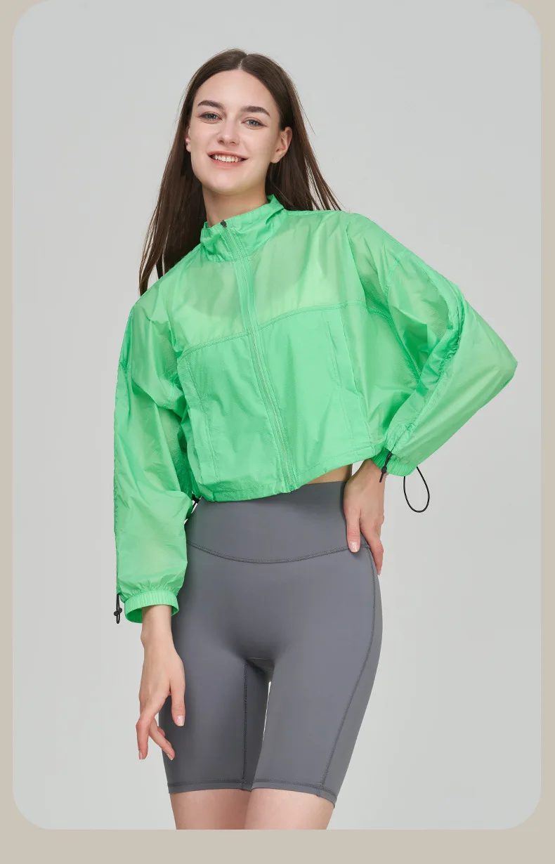 Summer Outdoor Ladies Sport Coat Gym Wear Nylon Lightweight Breathable Sun Protection Shirt Jacket for Women