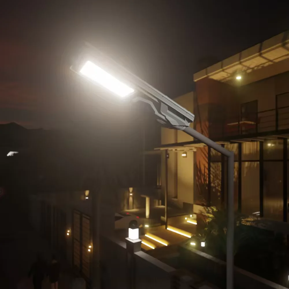 Omsen 3 In 1 Solar Security Street Light Monitor Lamp Outdoor Led Lighting With Cctv Camera For Garden Farm House Road Parking
