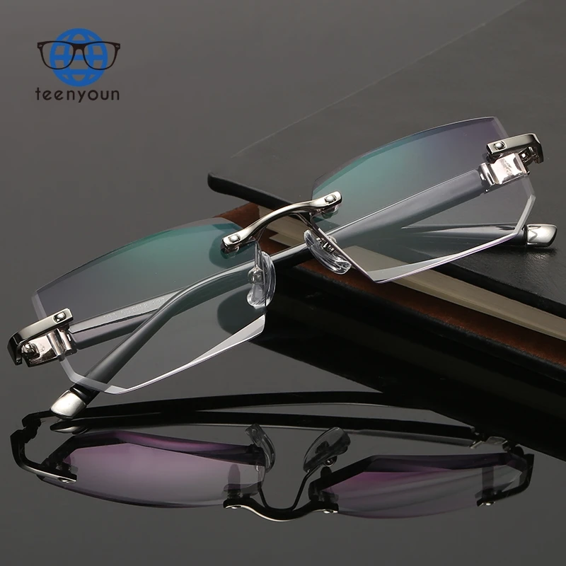 Teenyoun Men`S Presbyopia Glasses Good Quality And Durable Ordinary Half Frame Reading Blue Light Blocking Eyewear