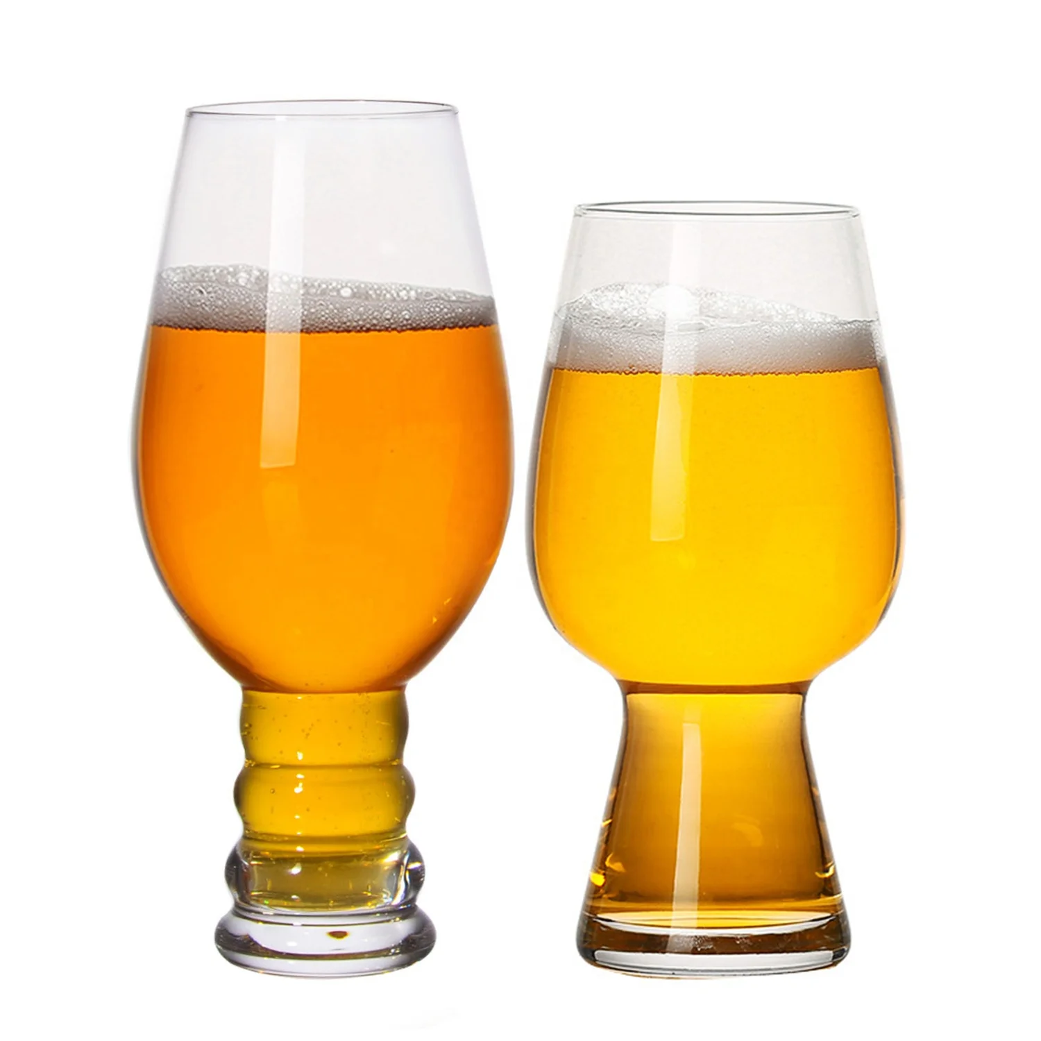 Custom logo 500ml hand blown Lead Free Crystal Clear Thick Base IPA Tasting Craft Beer Glasses for Bar Pub