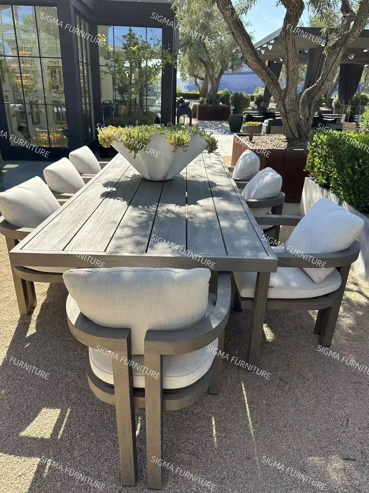 2024 Modern Patio solid Wood  teak Garden Set luxury Outdoor Sofa Set Dinning Table Set With Chairs