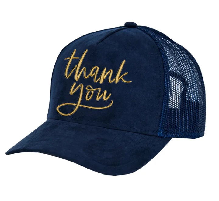 Caps Hats Custom Dark Blue Suede 5 Panel Trucker Hats Embroidery High Crown Australian Sports Baseball Hats Mesh