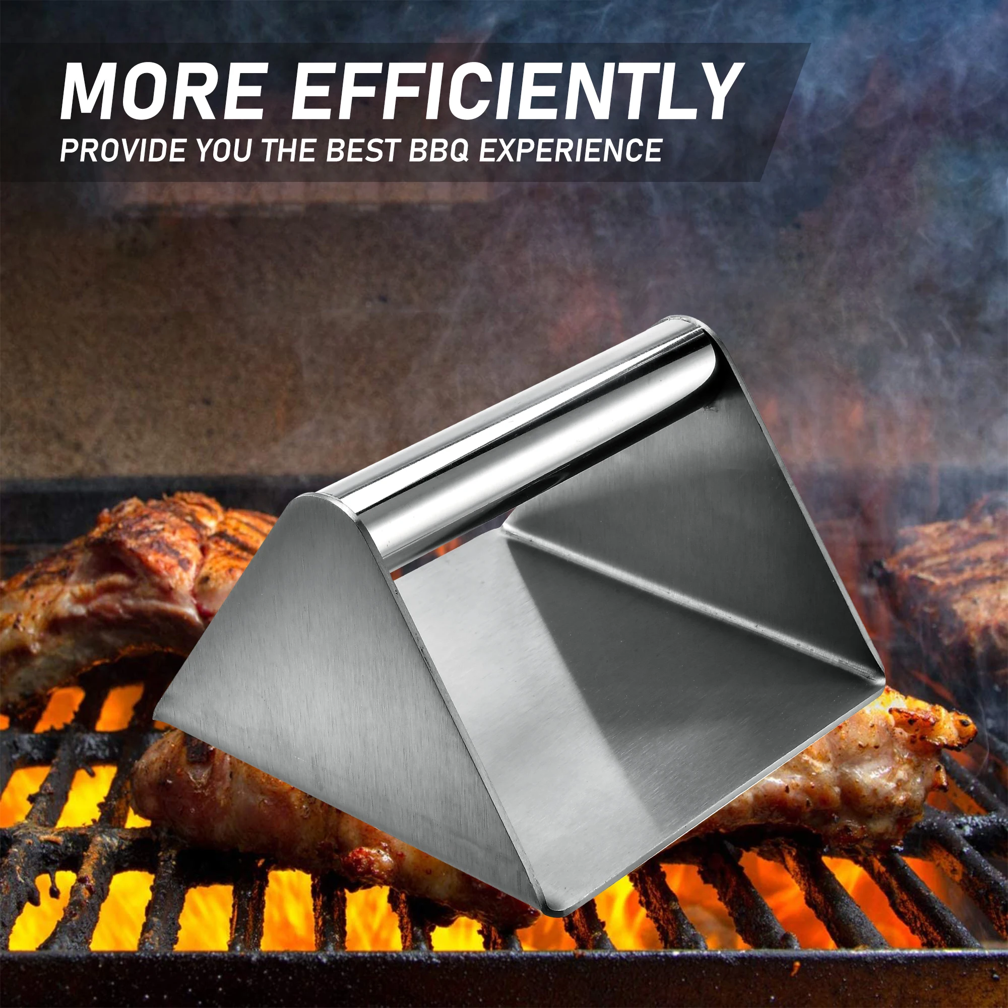 Food Safe Aluminum Alloy Burger Meat Patty Press with Detachable Soft Touch TPR Handle