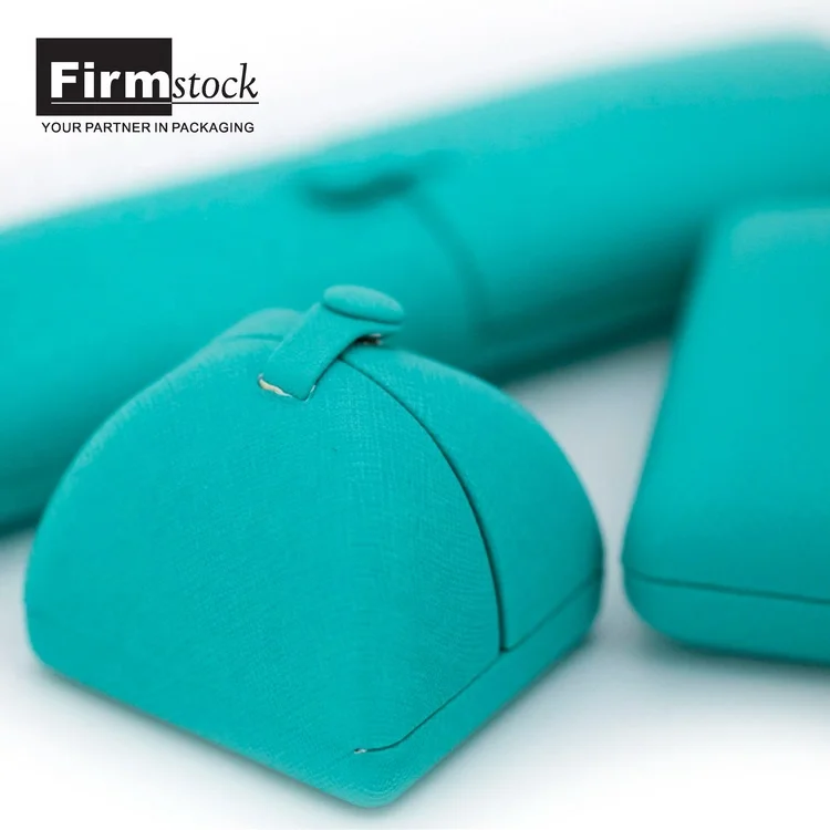 
Custom Luxury Plastic with button and green velvet mini size Jewelry Packaging box for jewelry 