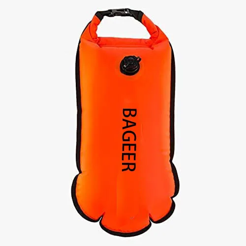 VISIBILITY open water swimming buoy Swim Buoy Safety Float with Adjustable Waist Belt 20L dry bag