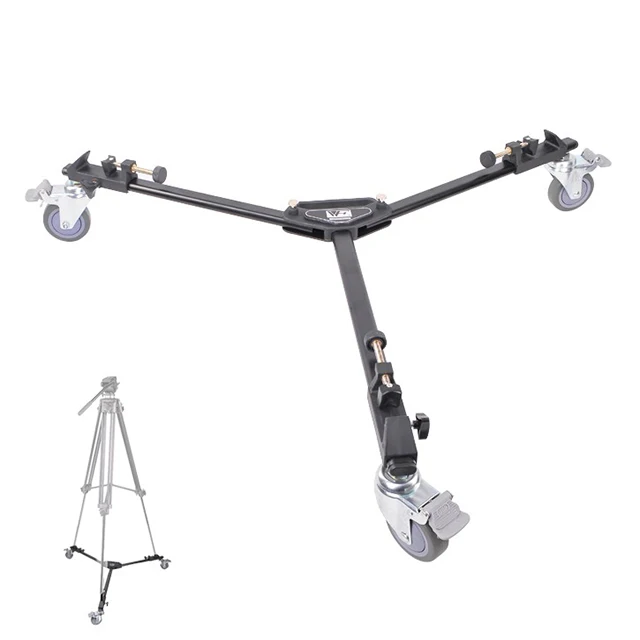 Professional Pro 3 Wheels Pulley Universal Folding Camera Tripod Dolly Base Stand WT600